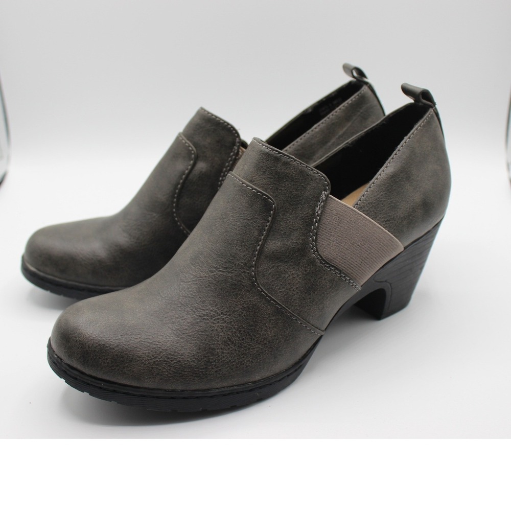 Croft & Barrow Womens Ortholite Shooties Gray Block Heel Ankle Boots Size 9 MED